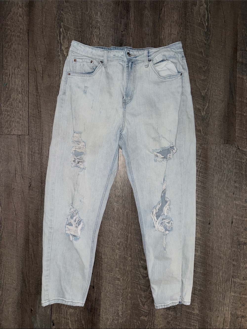 wild fable Light Blue Distressed Boyfriend Jeans
